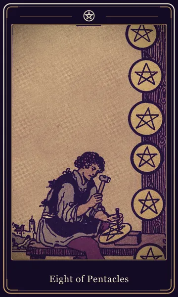 Eight of Pentacles tarot card