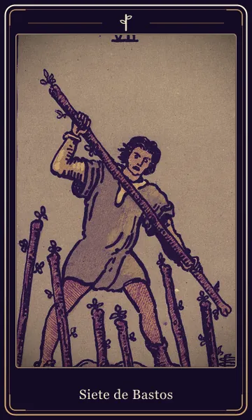 Siete de Bastos, carta del tarot