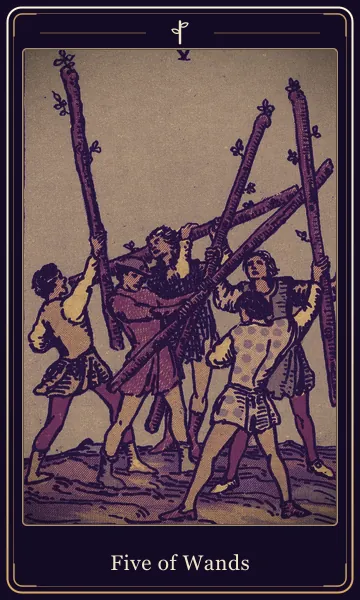 Five of Wands tarot card