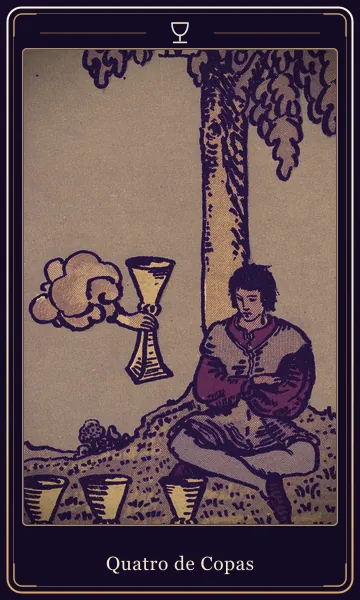 Carta Quatro de Copas do tarot