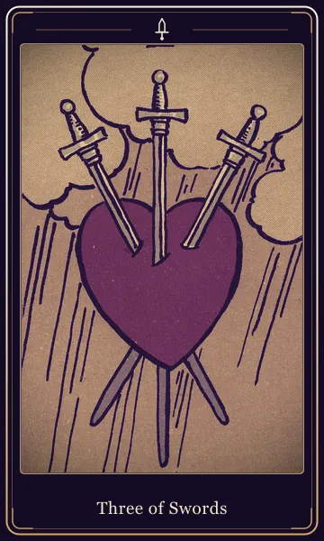 Three of Swords tarot card